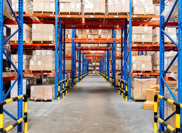 photo of a warehouse with storage