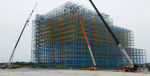 Large industrial storage structure under construction