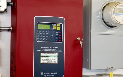 Fire alarm control panel with display